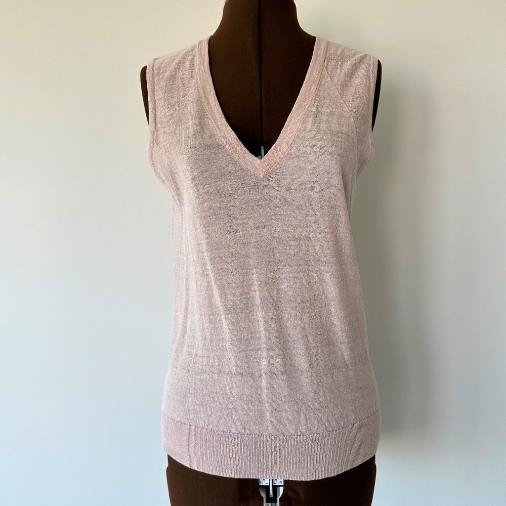 Judith & Charles Pink Linen Blend Knit Sleeveless Top